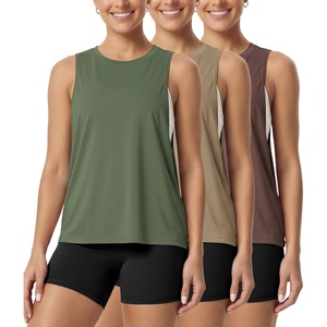 image:imageODODOS 3Pack Loose Tank Tops for Women Sleeveless Gym Athletic Workout Tops Yoga ShirtsArmy Greenwarm Tansangria