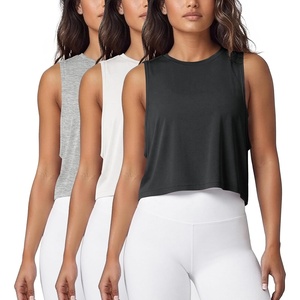 image:imageODODOS 3Pack Loose Tank Tops for Women Sleeveless Gym Athletic Workout Tops Yoga ShirtsBlackwhiteheather Grey