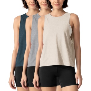 image:imageODODOS 3Pack Loose Tank Tops for Women Sleeveless Gym Athletic Workout Tops Yoga ShirtsGrey Heathernavy Heatherecru Heather