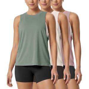 image:imageODODOS 3Pack Loose Tank Tops for Women Sleeveless Gym Athletic Workout Tops Yoga ShirtsSage Greeniovrypink