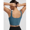 image:imageODODOS 3Pack Seamless Square Neck Crop Tank for Women Ribbed Knit Soft Low Back Cropped TopsClaretoceansky Blue
