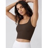 image:imageODODOS 3Pack Seamless Square Neck Crop Tank for Women Ribbed Knit Soft Low Back Cropped TopsOatmealbarn Redbrunette
