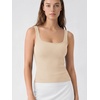 image:imageODODOS 3Pack Seamless Square Neck Crop Tank for Women Ribbed Knit Soft Low Back Cropped TopsOatmealbarn Redbrunette
