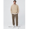 image:imageODODOS Mens Brushed Fleece Hoodie with Kangaroo Pocket Cozy Warm PulloverBeige Heather