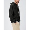 image:imageODODOS Mens Brushed Fleece Hoodie with Kangaroo Pocket Cozy Warm PulloverBlack