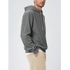 image:imageODODOS Mens Brushed Fleece Hoodie with Kangaroo Pocket Cozy Warm PulloverGray Heather