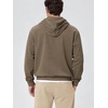 image:imageODODOS Mens Brushed Fleece Hoodie with Kangaroo Pocket Cozy Warm PulloverWood Brown Heather