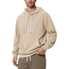 image:imageODODOS Mens Brushed Fleece Hoodie with Kangaroo Pocket Cozy Warm PulloverBeige Heather