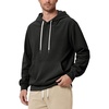 image:imageODODOS Mens Brushed Fleece Hoodie with Kangaroo Pocket Cozy Warm PulloverBlack