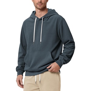 image:imageODODOS Mens Brushed Fleece Hoodie with Kangaroo Pocket Cozy Warm PulloverDark Blue Heather