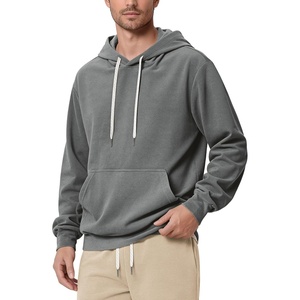image:imageODODOS Mens Brushed Fleece Hoodie with Kangaroo Pocket Cozy Warm PulloverGray Heather