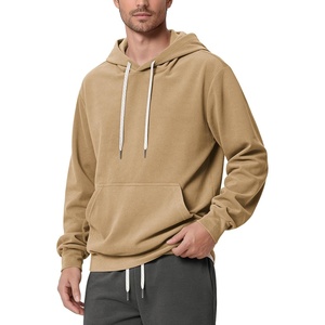 image:imageODODOS Mens Brushed Fleece Hoodie with Kangaroo Pocket Cozy Warm PulloverSand Heather