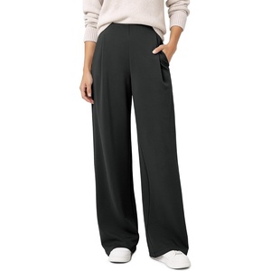 image:imageODODOS Womens Modal Soft High Rise Wide Leg Trousers with Pleats amp PocketsBlack