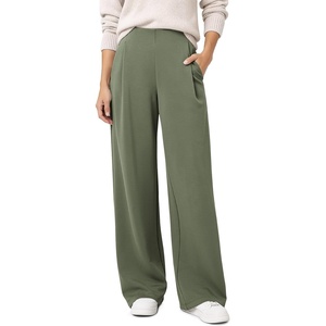 image:imageODODOS Womens Modal Soft High Rise Wide Leg Trousers with Pleats amp PocketsDark Sage