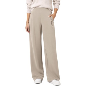 image:imageODODOS Womens Modal Soft High Rise Wide Leg Trousers with Pleats amp PocketsSmokey Taupe