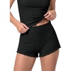 image:imageODODOS Womens Bamboo Viscose Lettuce Trim Mini Shorts Ultra Soft Ribbed
