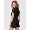 image:imageODODOS Bamboo Viscose Crew Neck TShirt for Women Ultra Soft Ribbed Short Sleeve Sleep Lounge Casual Everyday TopBlack