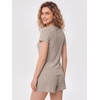 image:imageODODOS Bamboo Viscose Crew Neck TShirt for Women Ultra Soft Ribbed Short Sleeve Sleep Lounge Casual Everyday TopCobblestone
