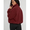 image:imageODODOS Womens Sherpa Fleece FullZip Jacket Long Sleeve Coat Soft Warm Cinchable Outerwear with PocketsBurgundy