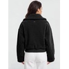 image:imageODODOS Womens Sherpa Fleece FullZip Stand Collar Jacket with PocketsBlack