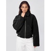 image:imageODODOS Womens Sherpa Fleece FullZip Stand Collar Jacket with PocketsBlack