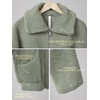 image:imageODODOS Womens Sherpa Fleece FullZip Stand Collar Jacket with PocketsCeladon Green