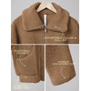 image:imageODODOS Womens Sherpa Fleece FullZip Stand Collar Jacket with PocketsCognac Copper