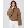 image:imageODODOS Womens Sherpa Fleece FullZip Stand Collar Jacket with PocketsCognac Copper