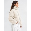 image:imageODODOS Womens Sherpa Fleece FullZip Stand Collar Jacket with PocketsIvory