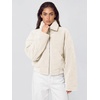 image:imageODODOS Womens Sherpa Fleece FullZip Stand Collar Jacket with PocketsIvory