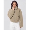 image:imageODODOS Womens Sherpa Fleece FullZip Stand Collar Jacket with PocketsKhaki