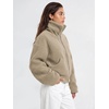 image:imageODODOS Womens Sherpa Fleece FullZip Stand Collar Jacket with PocketsKhaki
