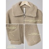 image:imageODODOS Womens Sherpa Fleece FullZip Stand Collar Jacket with PocketsKhaki