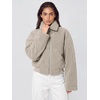 image:imageODODOS Womens Sherpa Fleece FullZip Stand Collar Jacket with PocketsOatmeal