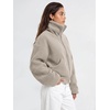 image:imageODODOS Womens Sherpa Fleece FullZip Stand Collar Jacket with PocketsOatmeal