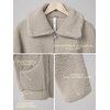 image:imageODODOS Womens Sherpa Fleece FullZip Stand Collar Jacket with PocketsOatmeal