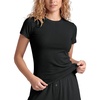 image:imageODODOS Bamboo Viscose Crew Neck TShirt for Women Ultra Soft Ribbed Short Sleeve Sleep Lounge Casual Everyday TopBlack