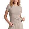 image:imageODODOS Bamboo Viscose Crew Neck TShirt for Women Ultra Soft Ribbed Short Sleeve Sleep Lounge Casual Everyday TopCobblestone